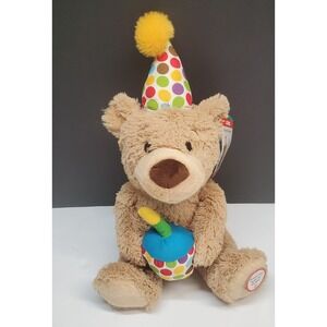 Gund 15" Happy Birthday Bear Animated Singing Moving Stuffed Animal Plush